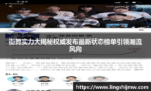 街舞实力大揭秘权威发布最新状态榜单引领潮流风向