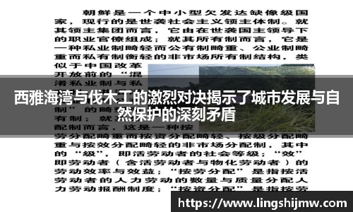 西雅海湾与伐木工的激烈对决揭示了城市发展与自然保护的深刻矛盾